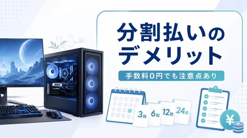 ゲーミングPCの分割払いのデメリットと注意点を表したアイキャッチ
