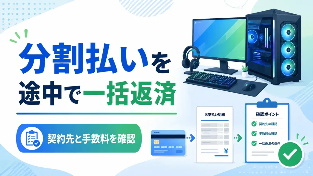 ゲーミングPCの分割払いを途中で一括返済する方法と注意点
